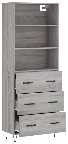 Skříň highboard šedá sonoma 69,5 x 34 x 180 cm kompozitní dřevo 3189379