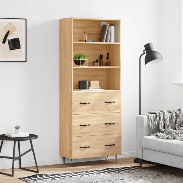 Skříň highboard dub sonoma 69,5 x 34 x 180 cm kompozitní dřevo 3189376