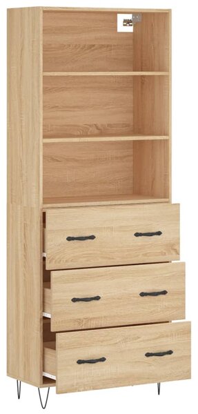 Skříň highboard dub sonoma 69,5 x 34 x 180 cm kompozitní dřevo 3189376