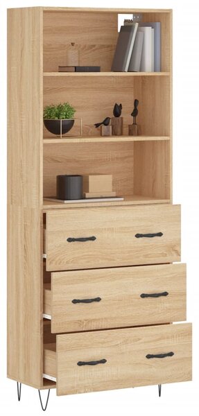 Skříň highboard dub sonoma 69,5 x 34 x 180 cm kompozitní dřevo 3189376