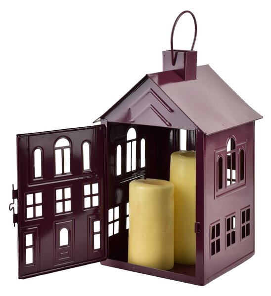 Mondex Kovová lucerna Roger 20,3x20x33,8 cm fialová