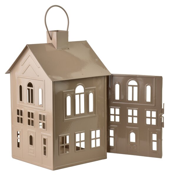 Mondex Kovová lucerna Roger 20,3x20x33,8 cm béžová