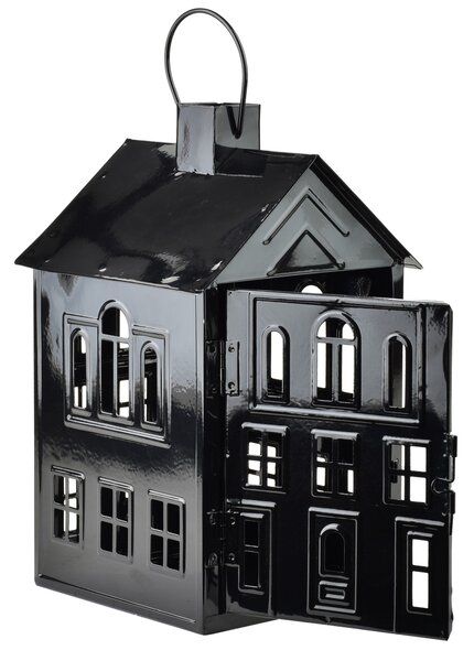 Mondex Kovová lucerna Roger 20,3x20x33,8 cm černá