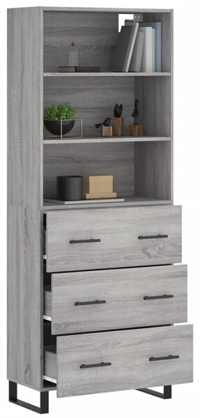 Skříň highboard šedá sonoma 69,5 x 34 x 180 cm kompozitní dřevo 3189411