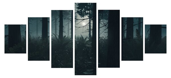 Obraz - Kapradí v měsíčním svitu (210x100 cm)