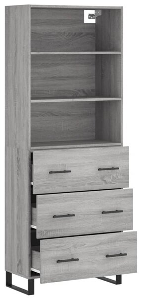 Skříň highboard šedá sonoma 69,5 x 34 x 180 cm kompozitní dřevo 3189411