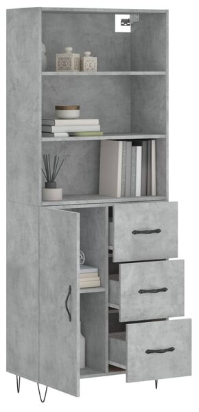 Skříň highboard betonově šedá 69,5x34x180 cm kompozitní dřevo 3189441