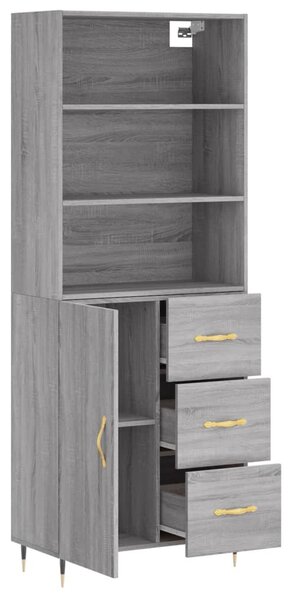 Skříň highboard šedá sonoma 69,5 x 34 x 180 cm kompozitní dřevo 3189427
