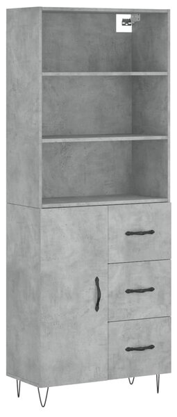Skříň highboard betonově šedá 69,5x34x180 cm kompozitní dřevo 3189441