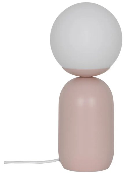 Nordlux Opálově bílá skleněná stolní lampa Notti se světle růžovou podstavou