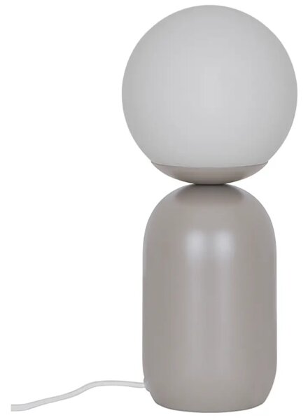 Nordlux Opálově bílá skleněná stolní lampa Notti se světle hnědou podstavou