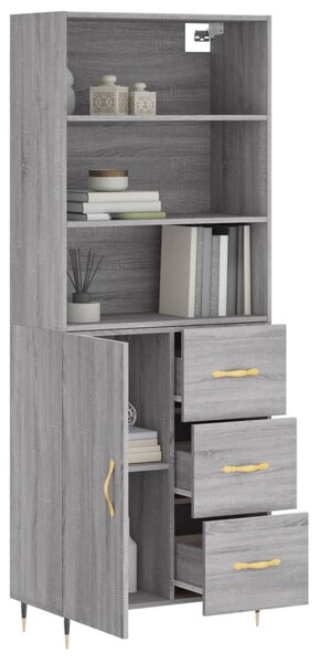 Skříň highboard šedá sonoma 69,5 x 34 x 180 cm kompozitní dřevo 3189427