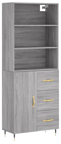 Skříň highboard šedá sonoma 69,5 x 34 x 180 cm kompozitní dřevo 3189427