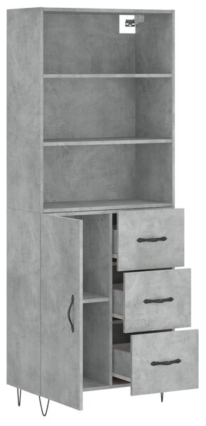 Skříň highboard betonově šedá 69,5x34x180 cm kompozitní dřevo 3189441