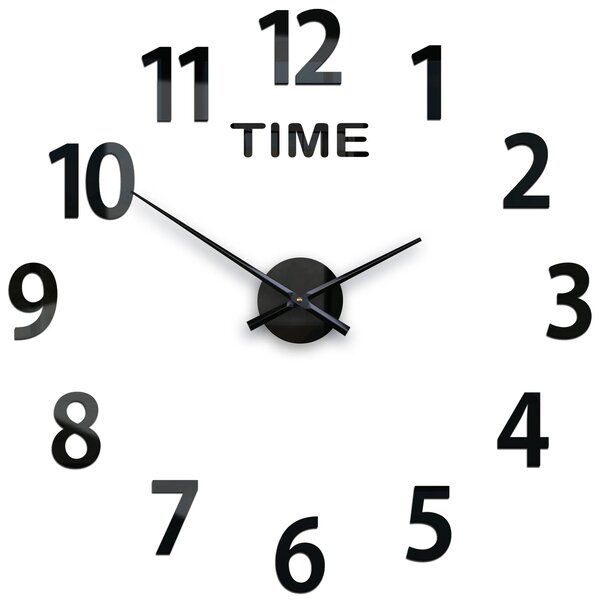 ModernClock Nástěnné samolepící hodiny Amadeus Time 75 cm černé