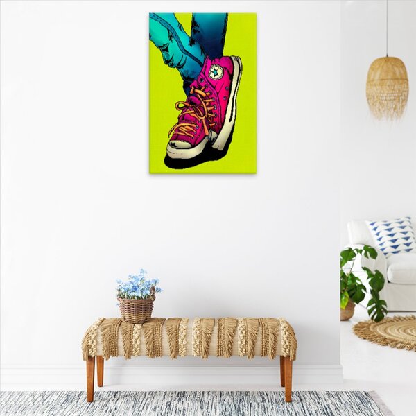 Obraz na plátně - Růžové tenisky - 40x60 cm, plátno vypnuté na rám