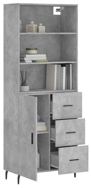 Skříň highboard betonově šedá 69,5x34x180 cm kompozitní dřevo 3189465
