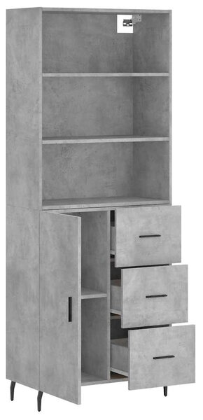 Skříň highboard betonově šedá 69,5x34x180 cm kompozitní dřevo 3189465
