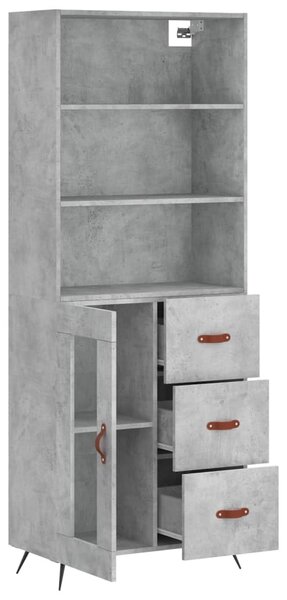 Skříň highboard betonově šedá 69,5x34x180 cm kompozitní dřevo 3189481