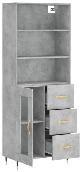 Skříň highboard betonově šedá 69,5x34x180 cm kompozitní dřevo 3189489