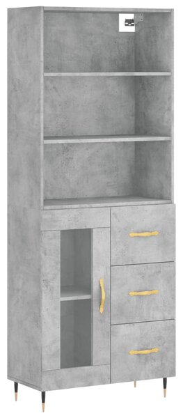 Skříň highboard betonově šedá 69,5x34x180 cm kompozitní dřevo 3189489