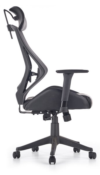 Kancelářská ergonomická židle HASEL — ekokůže/síť, černá