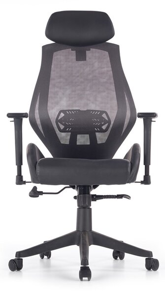 Kancelářská ergonomická židle HASEL — ekokůže/síť, černá