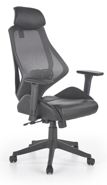 Kancelářská ergonomická židle HASEL — ekokůže/síť, černá
