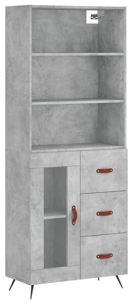 Skříň highboard betonově šedá 69,5x34x180 cm kompozitní dřevo 3189481