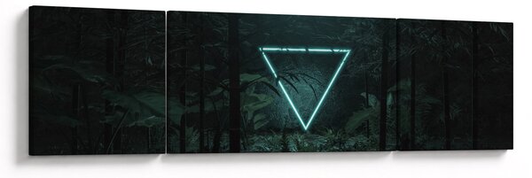 Obraz - Neonový trojúhelník v jungli (170x50 cm)