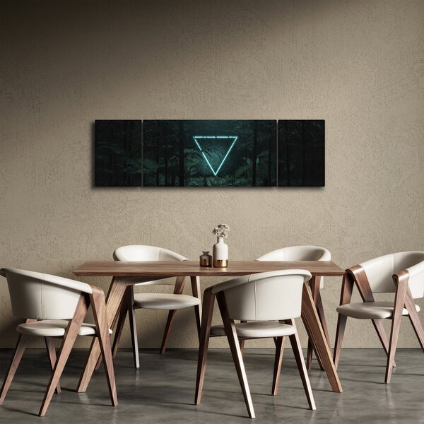 Obraz - Neonový trojúhelník v jungli (170x50 cm)