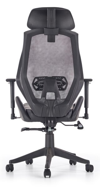 Kancelářská ergonomická židle HASEL — ekokůže/síť, černá