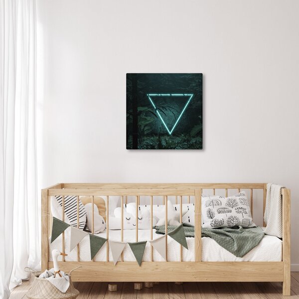 Obraz - Neonový trojúhelník v jungli (30x30 cm)