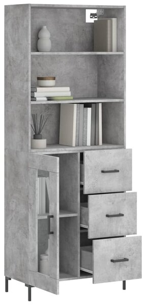 Skříň highboard betonově šedá 69,5x34x180 cm kompozitní dřevo 3189513