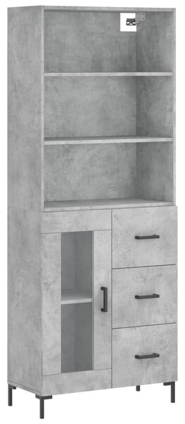 Skříň highboard betonově šedá 69,5x34x180 cm kompozitní dřevo 3189513