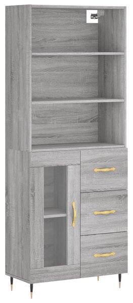 Skříň highboard šedá sonoma 69,5 x 34 x 180 cm kompozitní dřevo 3189491