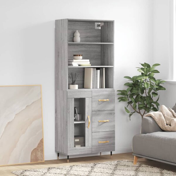 Skříň highboard šedá sonoma 69,5 x 34 x 180 cm kompozitní dřevo 3189491
