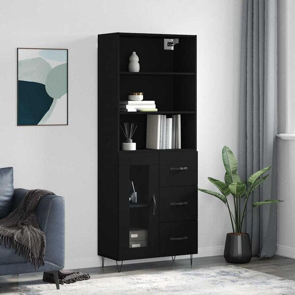 Skříň highboard černá 69,5 x 34 x 180 cm kompozitní dřevo 3189502