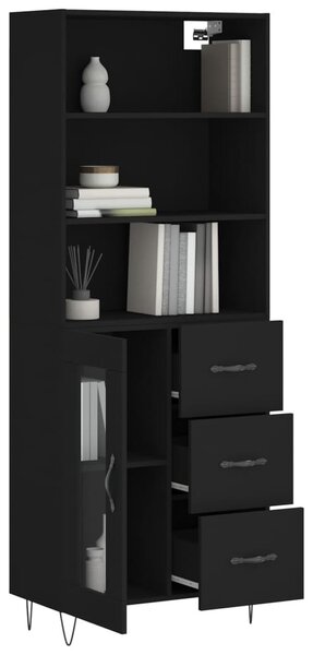 Skříň highboard černá 69,5 x 34 x 180 cm kompozitní dřevo 3189502