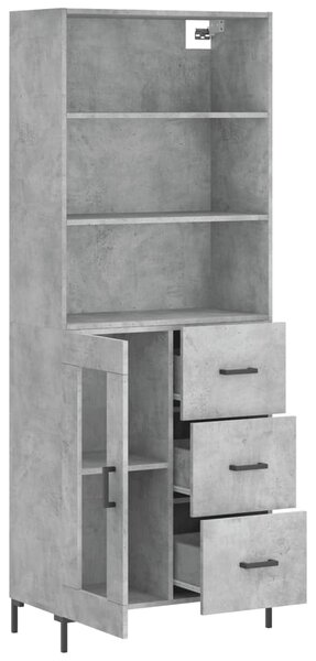 Skříň highboard betonově šedá 69,5x34x180 cm kompozitní dřevo 3189513