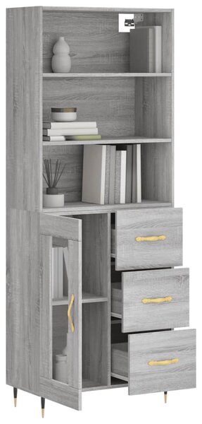 Skříň highboard šedá sonoma 69,5 x 34 x 180 cm kompozitní dřevo 3189491