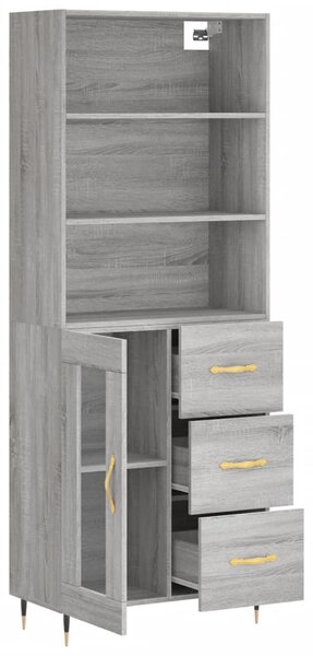 Skříň highboard šedá sonoma 69,5 x 34 x 180 cm kompozitní dřevo 3189491