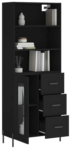 Skříň highboard černá 69,5 x 34 x 180 cm kompozitní dřevo 3189518