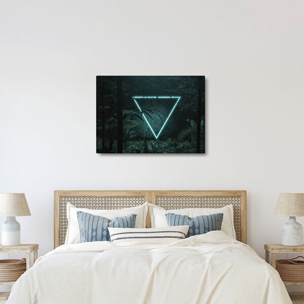 Obraz - Neonový trojúhelník v jungli (70x50 cm)