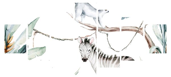 Obraz - Exotická zvířátka (210x100 cm)