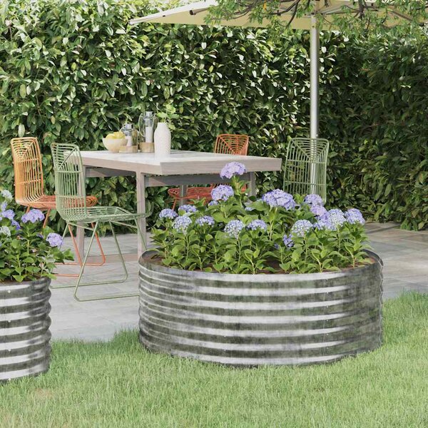 Vyvýšený záhon pozinkovaná ocel 100x100x36 cm stříbrný 318987