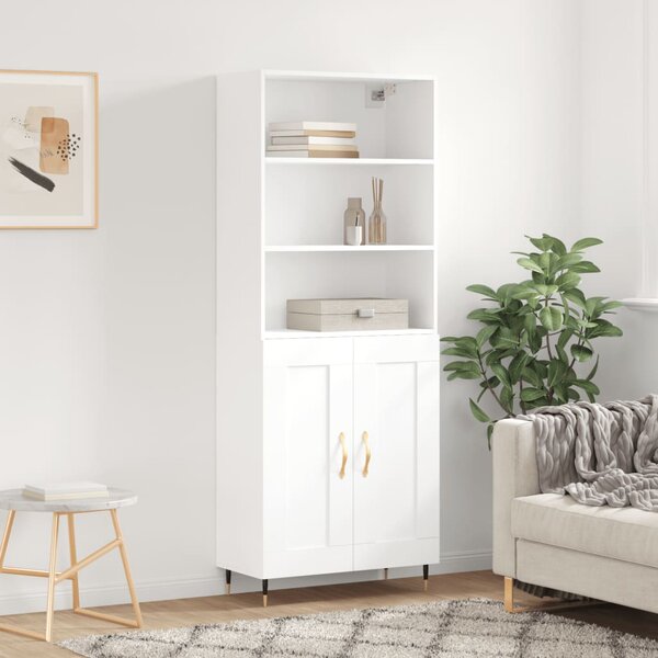 Skříň highboard bílá 69,5 x 34 x 180 cm kompozitní dřevo 3189933