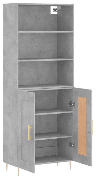 Skříň highboard betonově šedá 69,5x34x180 cm kompozitní dřevo 3189945