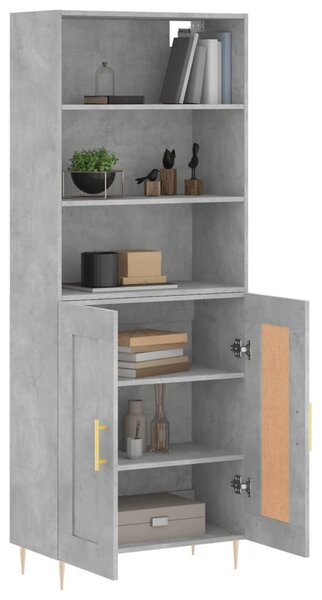 Skříň highboard betonově šedá 69,5x34x180 cm kompozitní dřevo 3189945