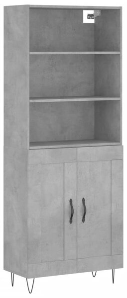 Skříň highboard betonově šedá 69,5x34x180 cm kompozitní dřevo 3189953